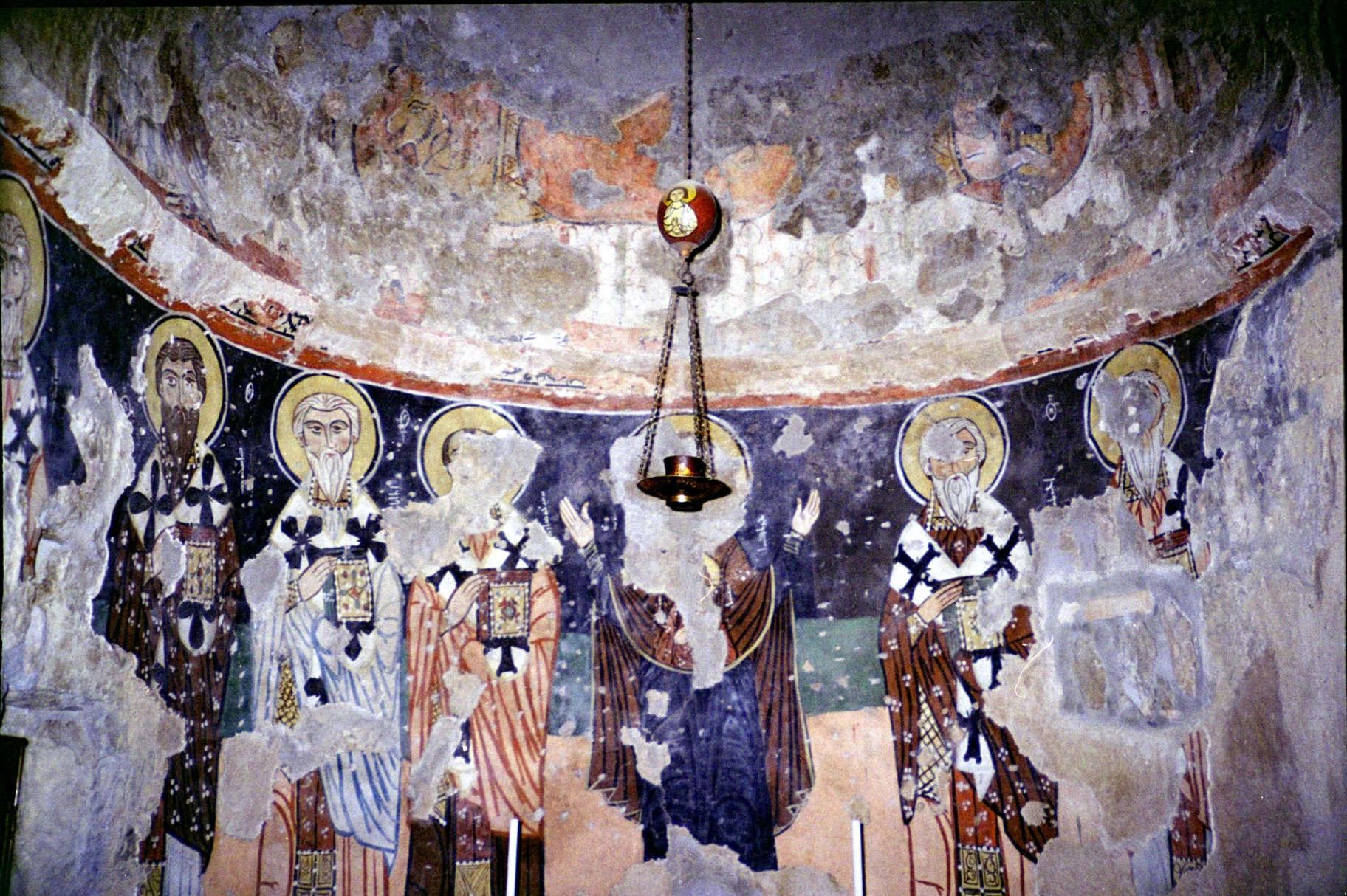 Ancient Christian frescoes inside a Syrian church
