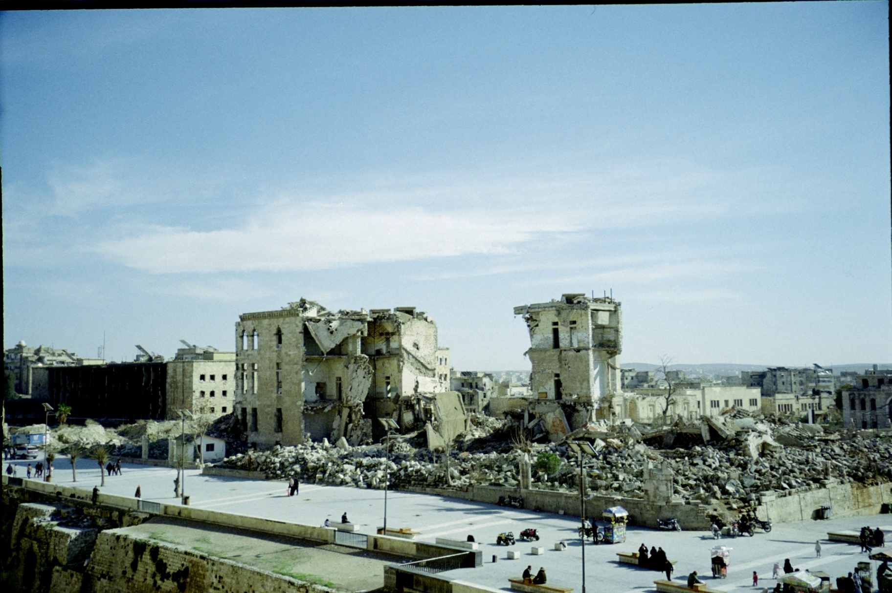 Ruined buildings in the old city of Aleppo